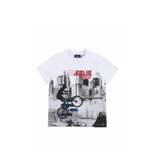 Снимка на CHICCO Boys Wheelie Sunday Tee White Printed