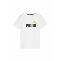 Снимка на PUMA Essentials+ Two-Tone Logo Tee White/Lime