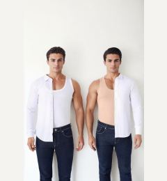 Снимка на 05355 Dewberry Mens Invisible Nude Color Undershirt-SKIN COLOR