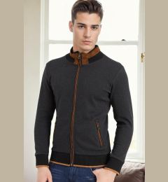 Снимка на 1021 DEWBERRY MEN'S SWEATSHIRT-DARK HERRINGBONE ANTHRACITE