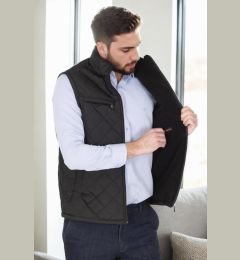 Снимка на 15240 Dewberry Quilted Mens Vest with Fleece Inside-BLACK
