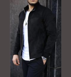 Снимка на 24285 Dewberry Suede Mens Jacket-BLACK