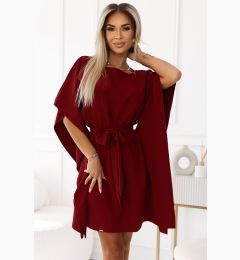 Снимка на 287-34 SOFIA Women's dress butterfly with waist tie - BORDÓ