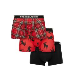 Снимка на 3-pack red checkered boxer shorts aop+elk aop+blk