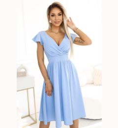 Снимка на 425-12 MATILDE Dress with a neckline and short sleeves - light blue