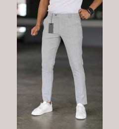 Снимка на 47676 Dewberry Italian Cut Elastic Fabric Mens Trousers-GREY