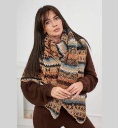Снимка на 6072 Women's camel scarf + black