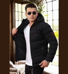Снимка на 67514 Dewberry Hooded Winter Mens Puffer Coat-BLACK