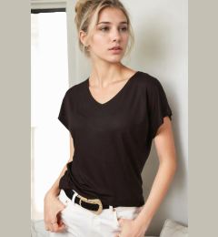 Снимка на 77002 Dewberry V-Neck Basic Women T-Shirt-BLACK