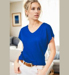Снимка на 77002 Dewberry V-Neck Basic Women T-Shirt-SAKS