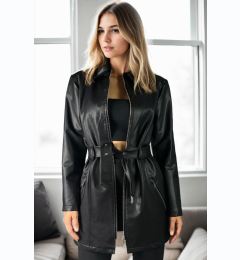 Снимка на 77641 Dewberry Long Women PU Jacket-BLACK