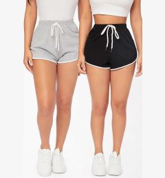 Снимка на 80189 Dewberry 2-Piece Set Women Mini Shorts-GREY-BLACK