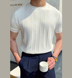 Снимка на 81037 Dewberry Mens Crew Neck Knit T-Shirt-WHITE