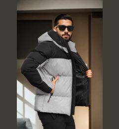 Снимка на 92885 Dewberry Mens Hooded Reflective Coat-BLACK-GREY