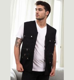 Снимка на 94105 Dewberry Multi-Pocket Mens Vest-BLACK