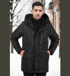Снимка на 95968 Dewberry Hooded Coat Parka with Fleece Inside-BLACK