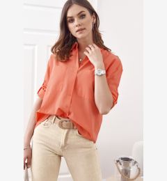 Снимка на Airy shirt with a long back, coral