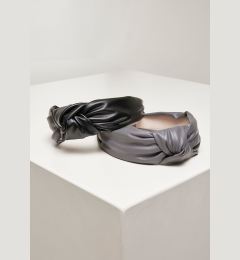 Снимка на Alice Band Imitation Leather Knot 2-Pack Black/Grey