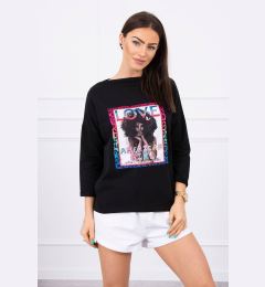 Снимка на American Girl Graphic Blouse Black S/M - L/XL