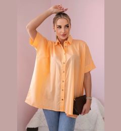 Снимка на Apricot cotton shirt with short sleeves
