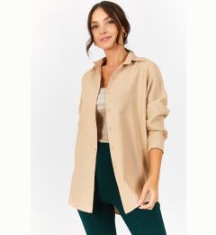 Снимка на armonika Women's Beige Oversize Long Basic Shirt