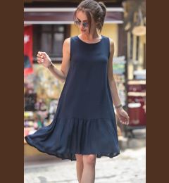 Снимка на armonika Women's Navy Blue Sleeveless Frilly Skirt Dress