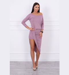 Снимка на Asymmetrical dress, 3/4 sleeve dark pink