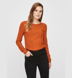 Снимка на AWARE by VERO MODA Brown ribbed T-shirt VERO MODA Ketti - Women's