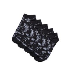 Снимка на Bandana Pattern No Show Socks 5-Pack black