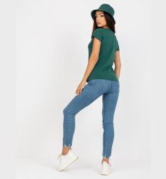 Снимка на Basic dark green cotton t-shirt for women