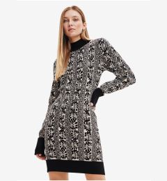 Снимка на Beige-black women's patterned sweater dress Desigual Francesca - Lacroi - Ladies