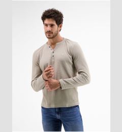 Снимка на Beige men's T-shirt with buttons LERROS - Men