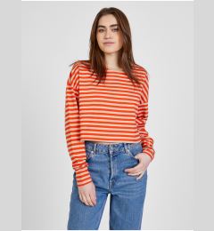 Снимка на Beige-red women's striped cropped t-shirt Noisy May Frida - Women's