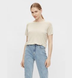 Снимка на Beige T-shirt with linen blend. OBJECT Jangie - Women