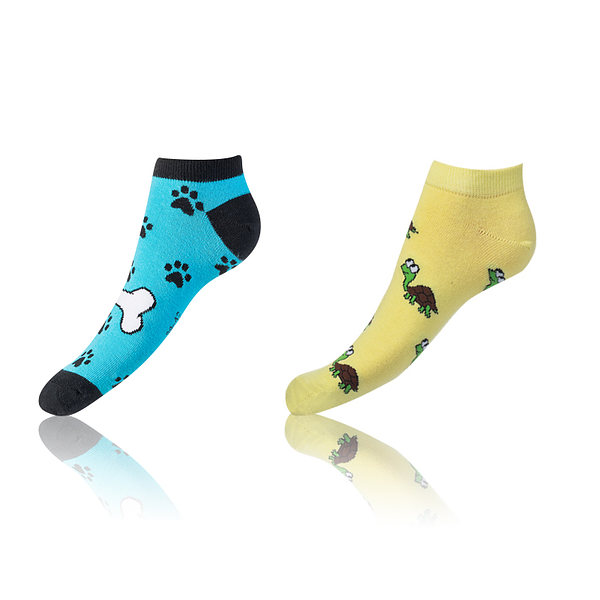Снимка на Bellinda CRAZY IN-SHOE SOCKS 2x - Cheerful Short Socks 2 Pairs - Yellow - Light Blue - Black