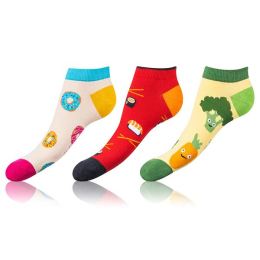 Снимка на Bellinda CRAZY IN-SHOE SOCKS 3x - Modern Colorful Low Crazy Socks Unisex - White - Red - Blue