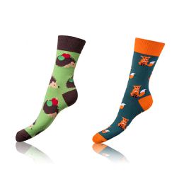 Снимка на Bellinda CRAZY SOCKS 2x - Cheerful Socks 2 Pairs - Orange - Light Green