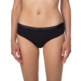Снимка на Bellinda FANCY COTTON HIPSTER - Women's Hipster Panties with Lace Hem - Black