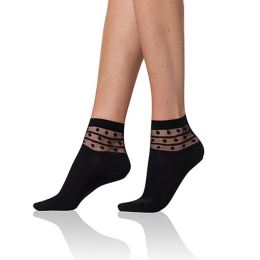 Снимка на Bellinda TRENDY COTTON SOCKS - Women's Socks with Decorative Hem - Black