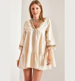 Снимка на Bianco Lucci Women Tasseled Linen Dress
