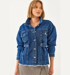 Снимка на Bianco Lucci Women's Belt Detailed Denim Jacket