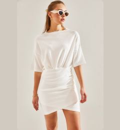 Снимка на Bianco Lucci Women's Elastic Waist Pleated Front Dress
