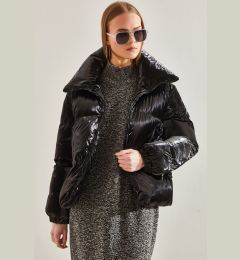 Снимка на Bianco Lucci Women's Judge Collar Chine Down Coat 2373
