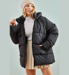 Снимка на Bianco Lucci Women's Long puffer jacket with a Lace-up hood.