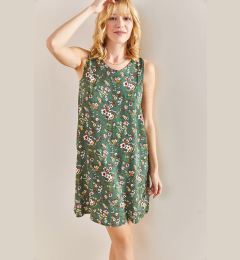 Снимка на Bianco Lucci Women's Multi Patterned Viscose Dress with Low-Cut Back