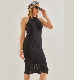 Снимка на Bianco Lucci Women's Openwork Lined Knitwear Dress