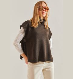 Снимка на Bianco Lucci Women's Turtleneck Belt Tie Knitwear Sweater