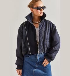 Снимка на Bianco Lucci Women's Zippered Bomber Coat