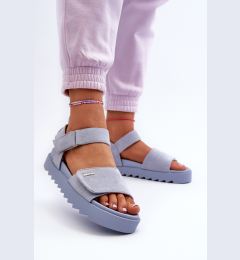 Снимка на BIG STAR SHOES [Дамски велурени сандали на платформа от Big Star