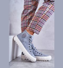 Снимка на BIG STAR SHOES Дамски кожени топли кецове Big Star